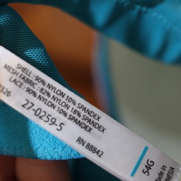 Comfort Choice Blue & White Floral Bra Wireless 54G - Picture 9 of 10